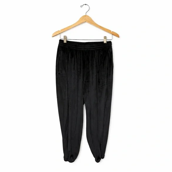 SKIMS Black Velour Jogger Pants Women's Size M Soot Elastic Waist AP-LEG-0887 - Picture 2 of 9